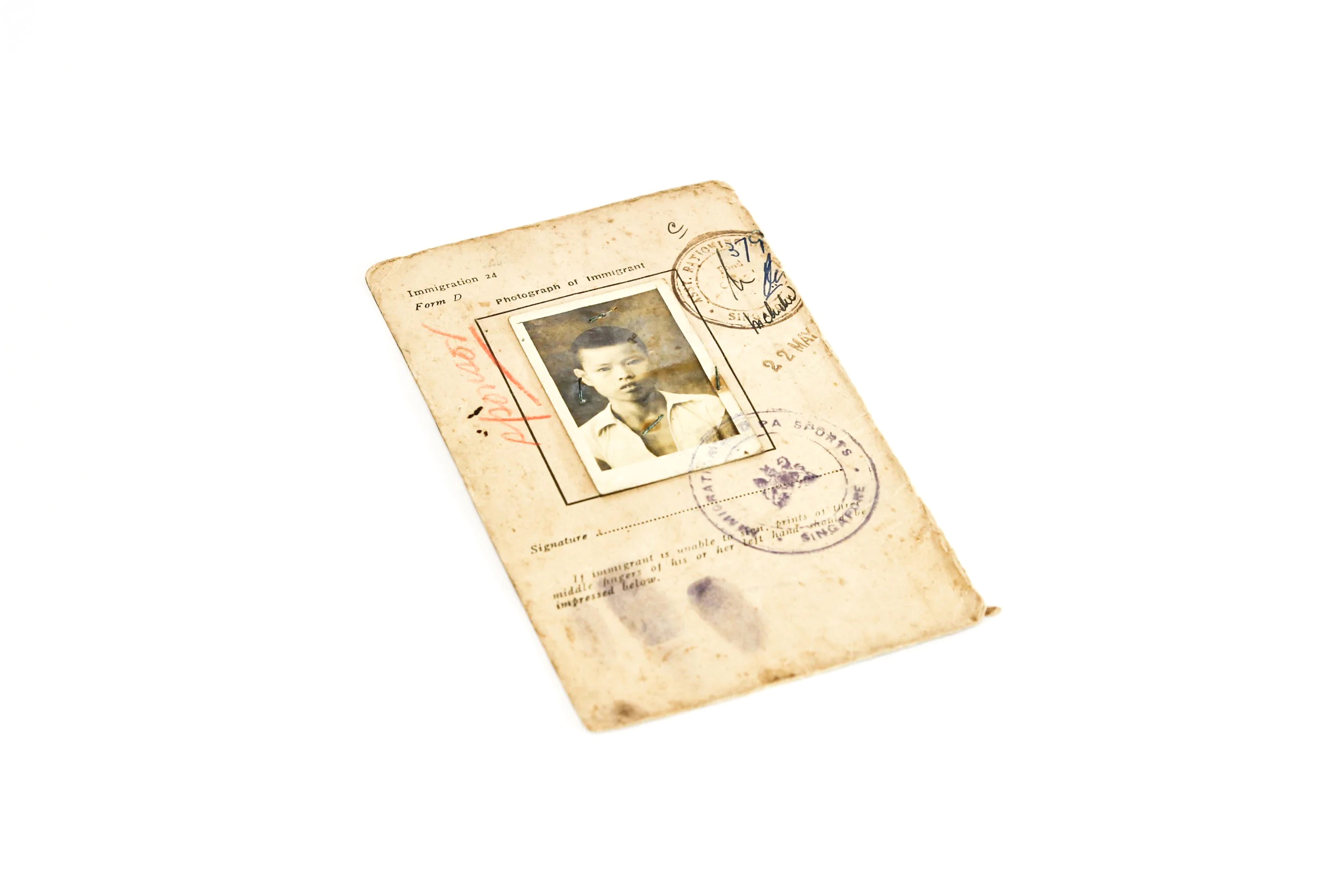 Grandfather’s landing identity card